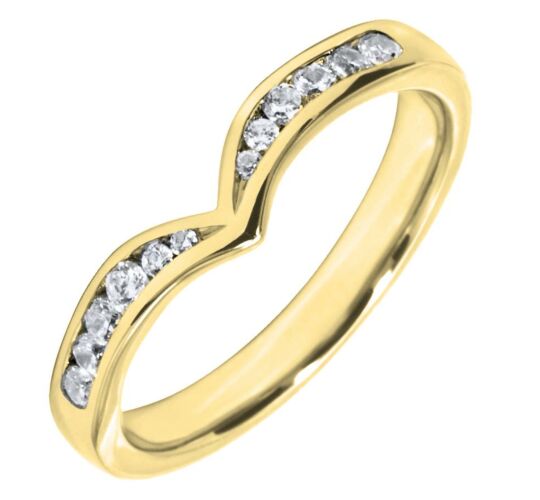 3mm Shaped Wedding Ring - 0.19ct Diamond | W557